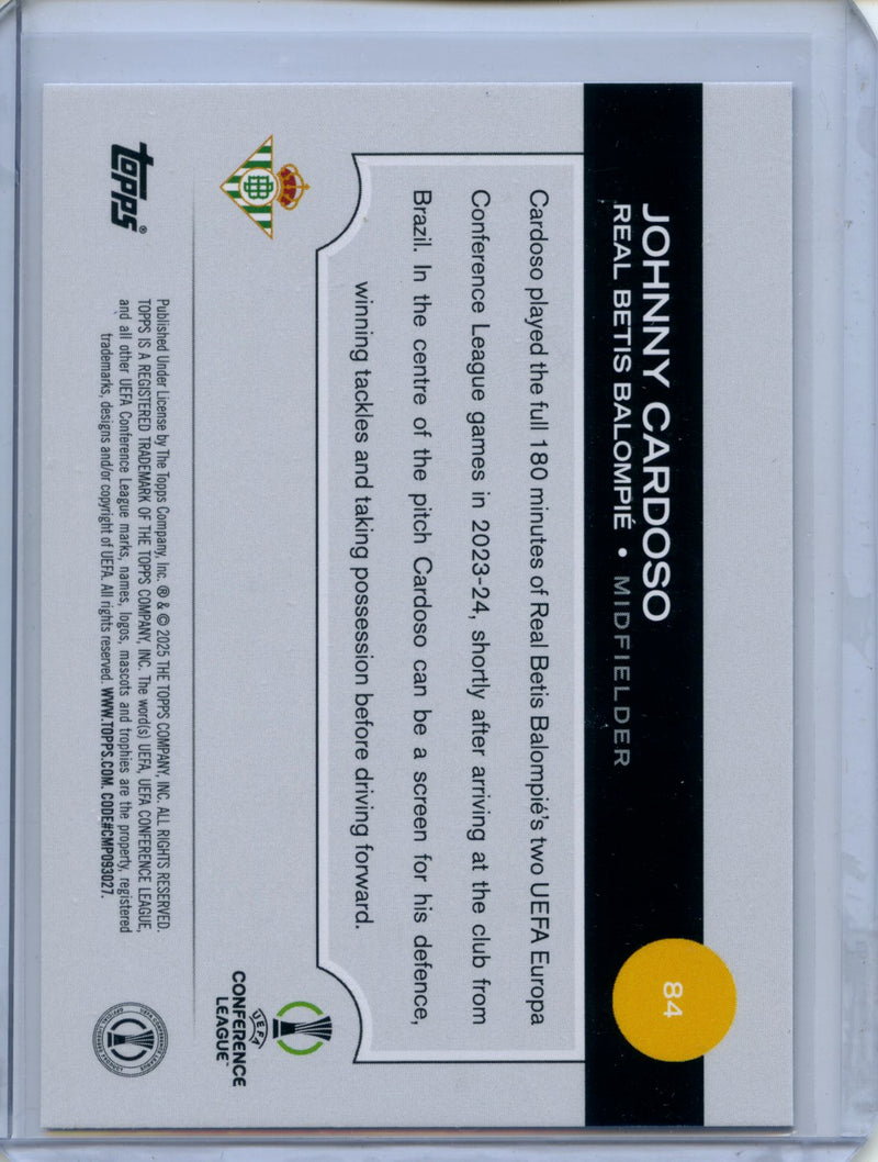 2024-25 Topps UEFA Club Competitions Johnny Cardoso Purple Flowfractor