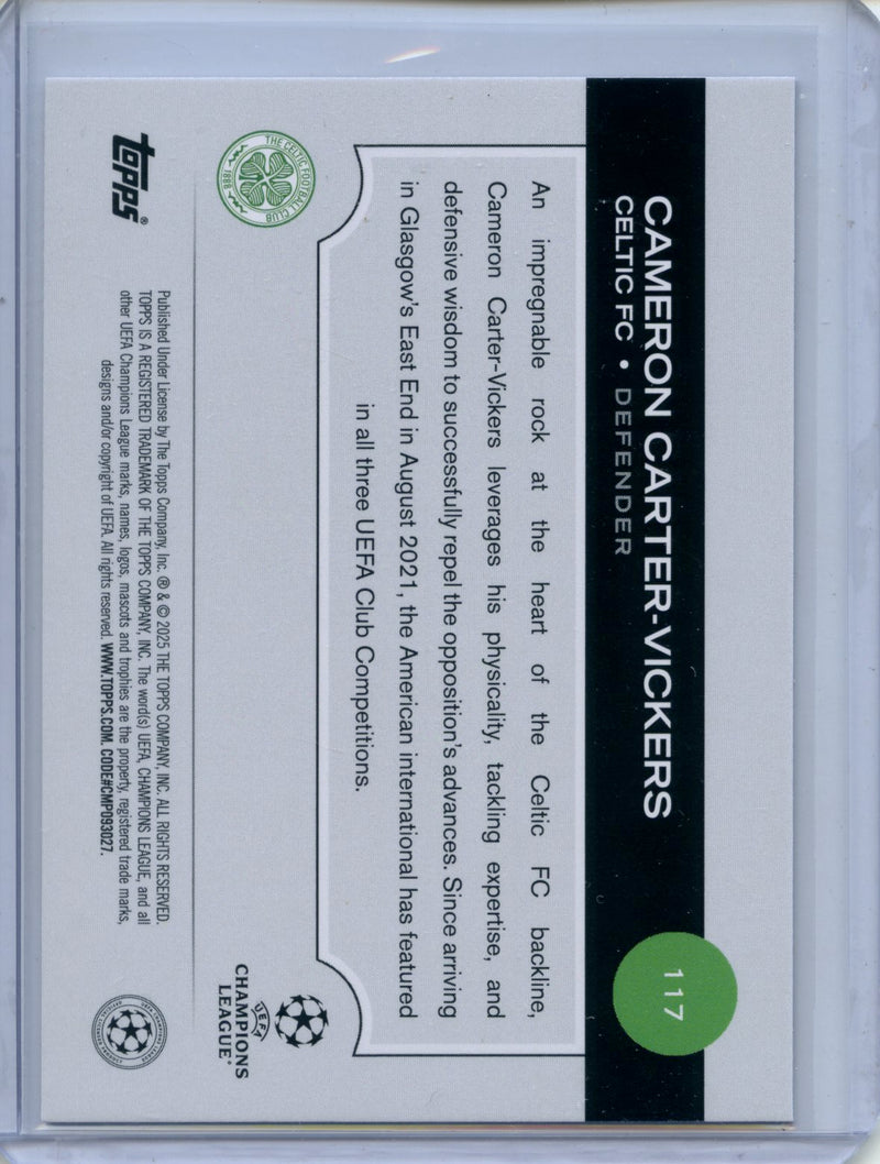 2024-25 Topps UEFA Club Competitions Cameron Carter-Vickers Purple Flowfractor