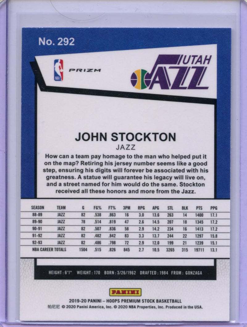 2019-20 Hoops Premium John Stockton Tribute Flash