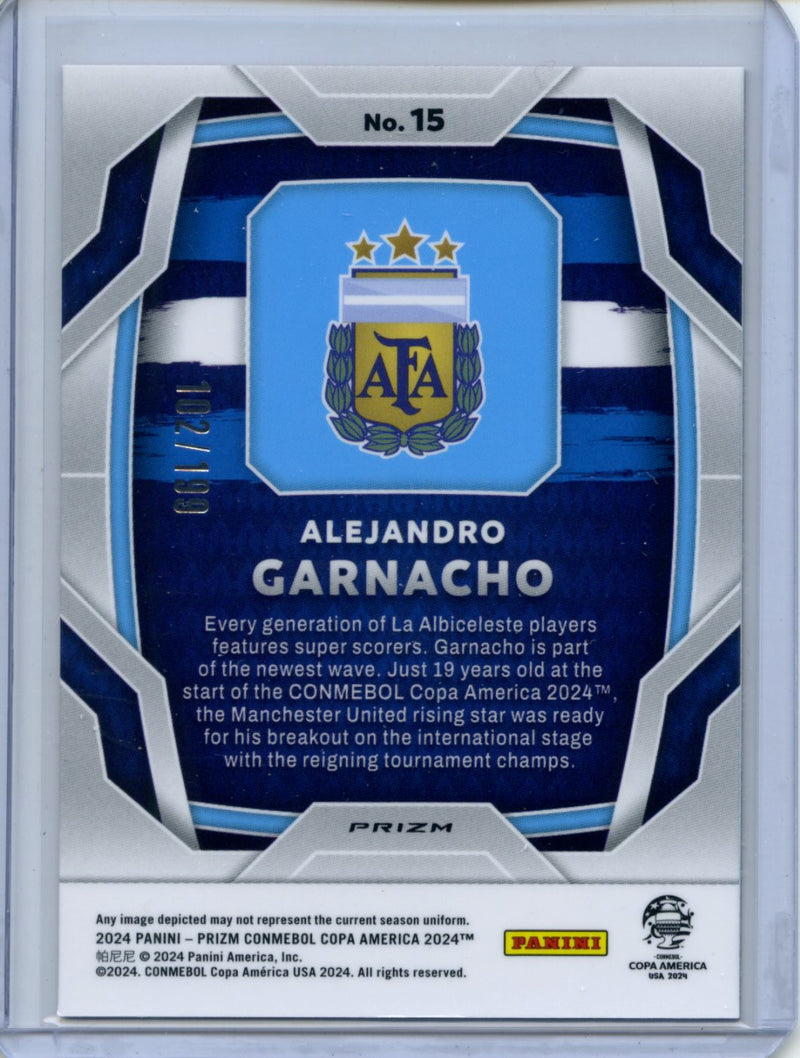 2024 Panini Prizm Copa America Alejandro Garnacho Red Prizm 102/199