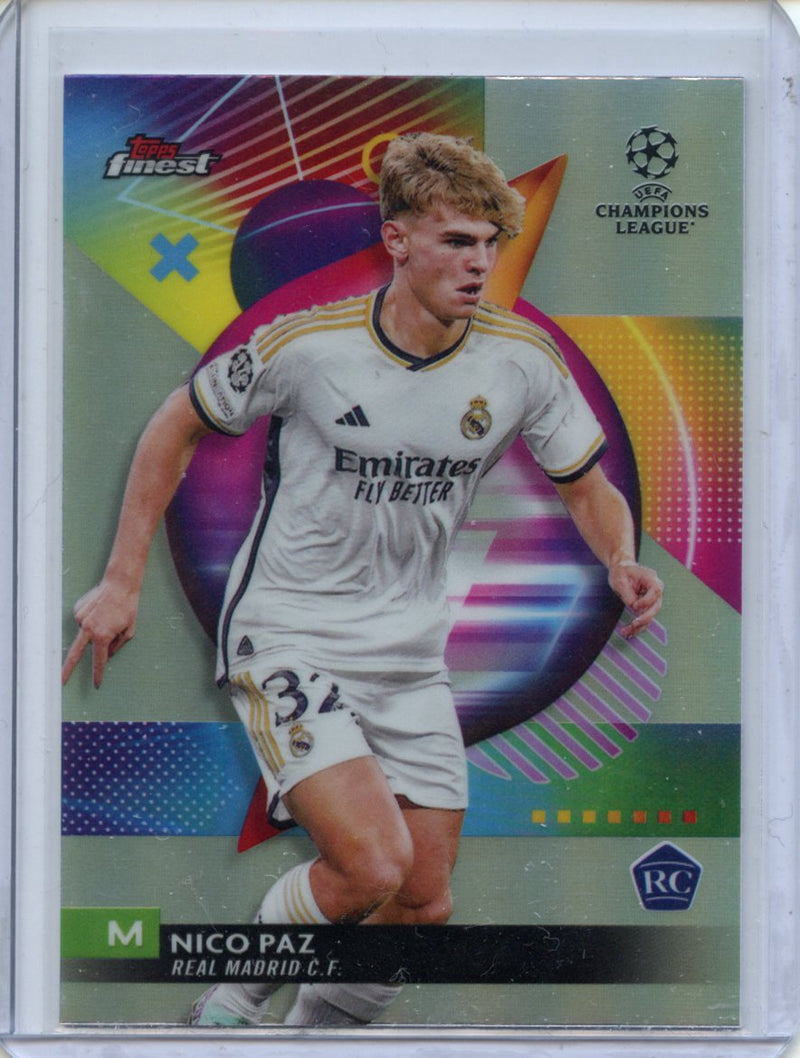 2023-24 Topps Finest UEFA Club Competitions Nico Paz Refractor
