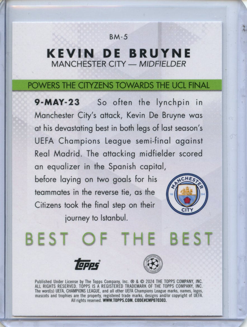 2023-24 Topps UEFA CC Kevin De Bruyne Best Of The Best