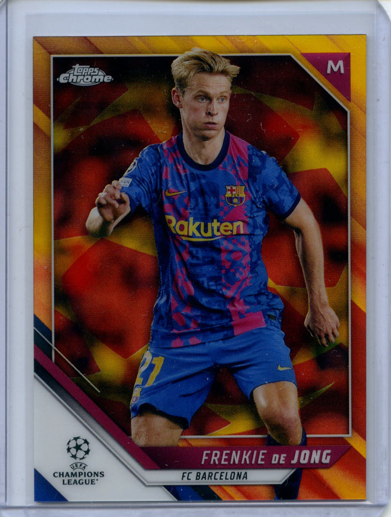2021-22 Topps Chrome UEFA CL Frenkie De Jong Red & Gold Starball