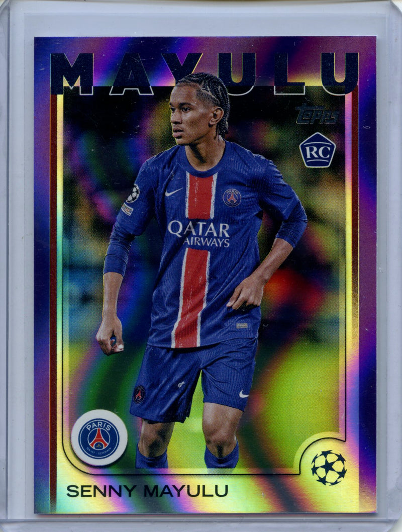 2024-25 Topps UEFA Club Competitions Senny Mayulu Purple Flowfractor