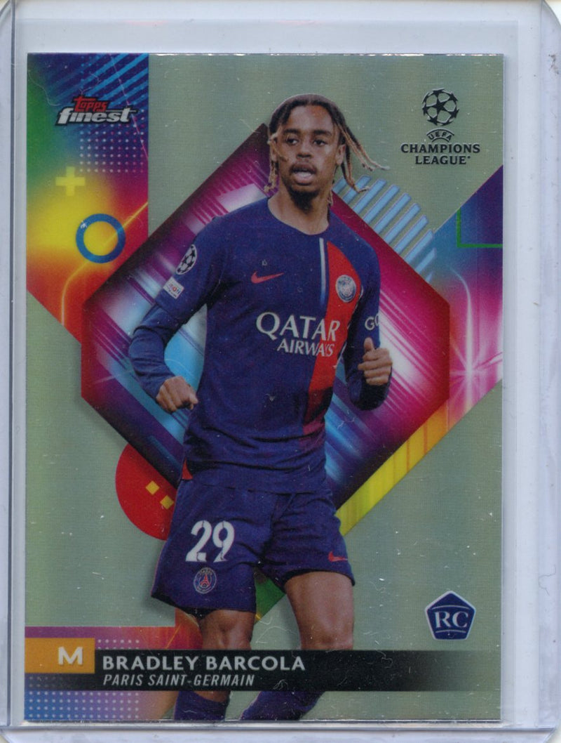 2023-24 Topps Finest UEFA Club Competitions Bradley Barcola Refractor