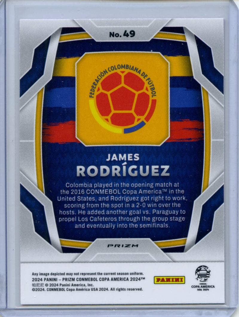 2024 Panini Prizm Copa America James Rodriguez Pink Prizm