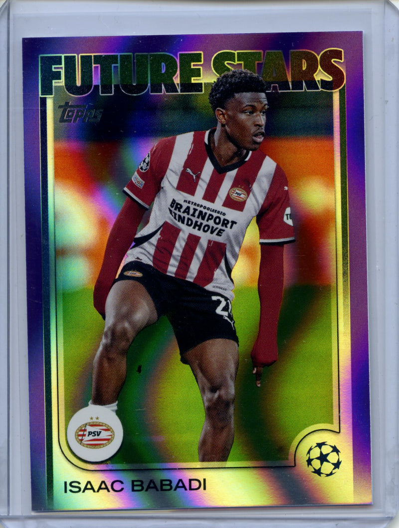 2024-25 Topps UEFA Club Competitions Isaac Babadi Purple Flowfractor