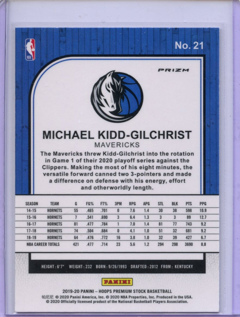 2019-20 Hoops Premium Michael Kidd-Gilchrist Silver