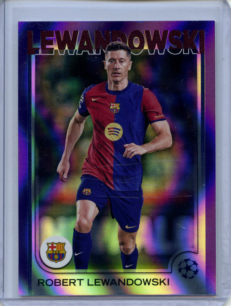 2024-25 Topps UEFA Club Competitions Robert Lewandowski Purple Flowfractor