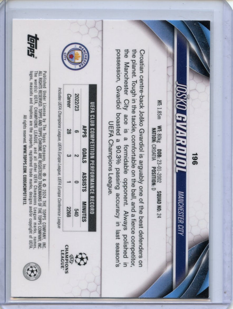 2023-24 Topps Chrome UEFA Josko Gvardiol Pulsar Refractor
