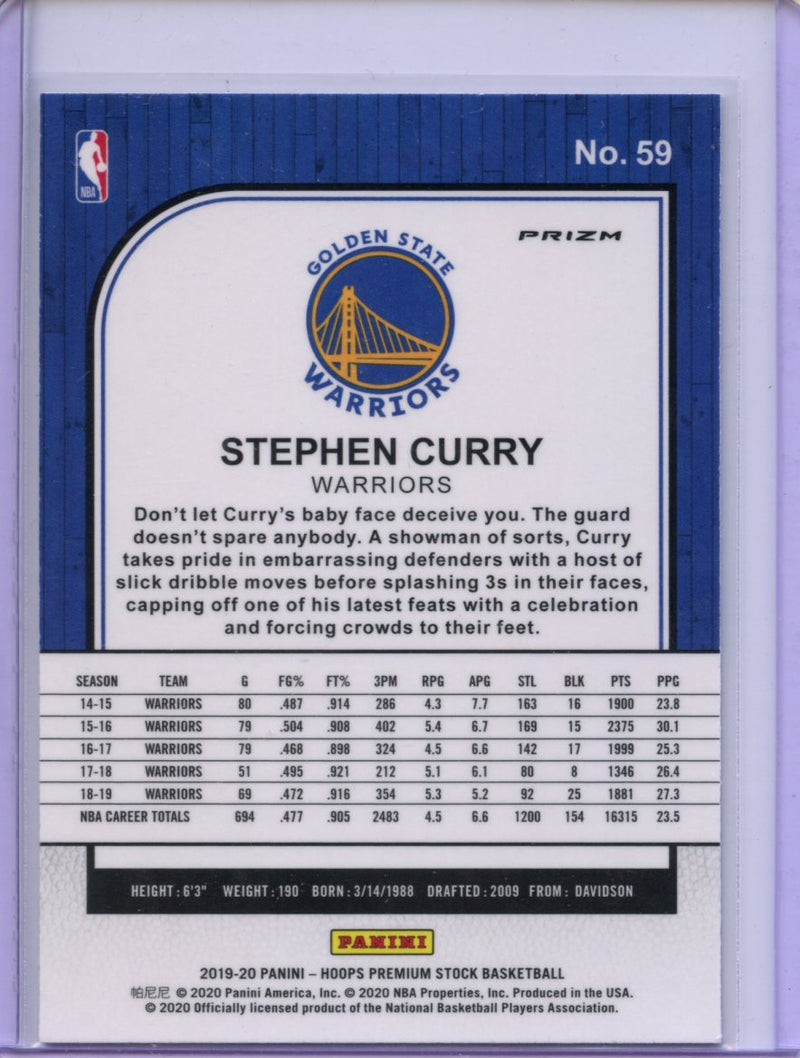 2019-20 Hoops Premium Stephen Curry Silver