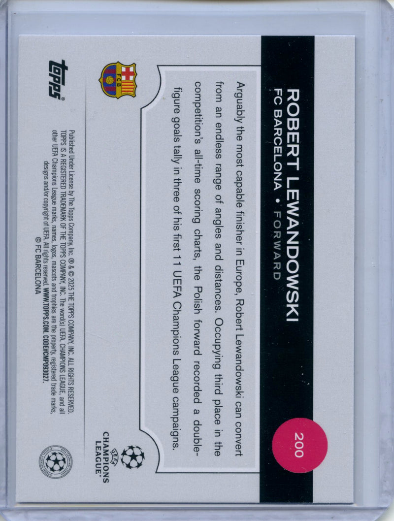 2024-25 Topps UEFA Club Competitions Robert Lewandowski Purple Flowfractor