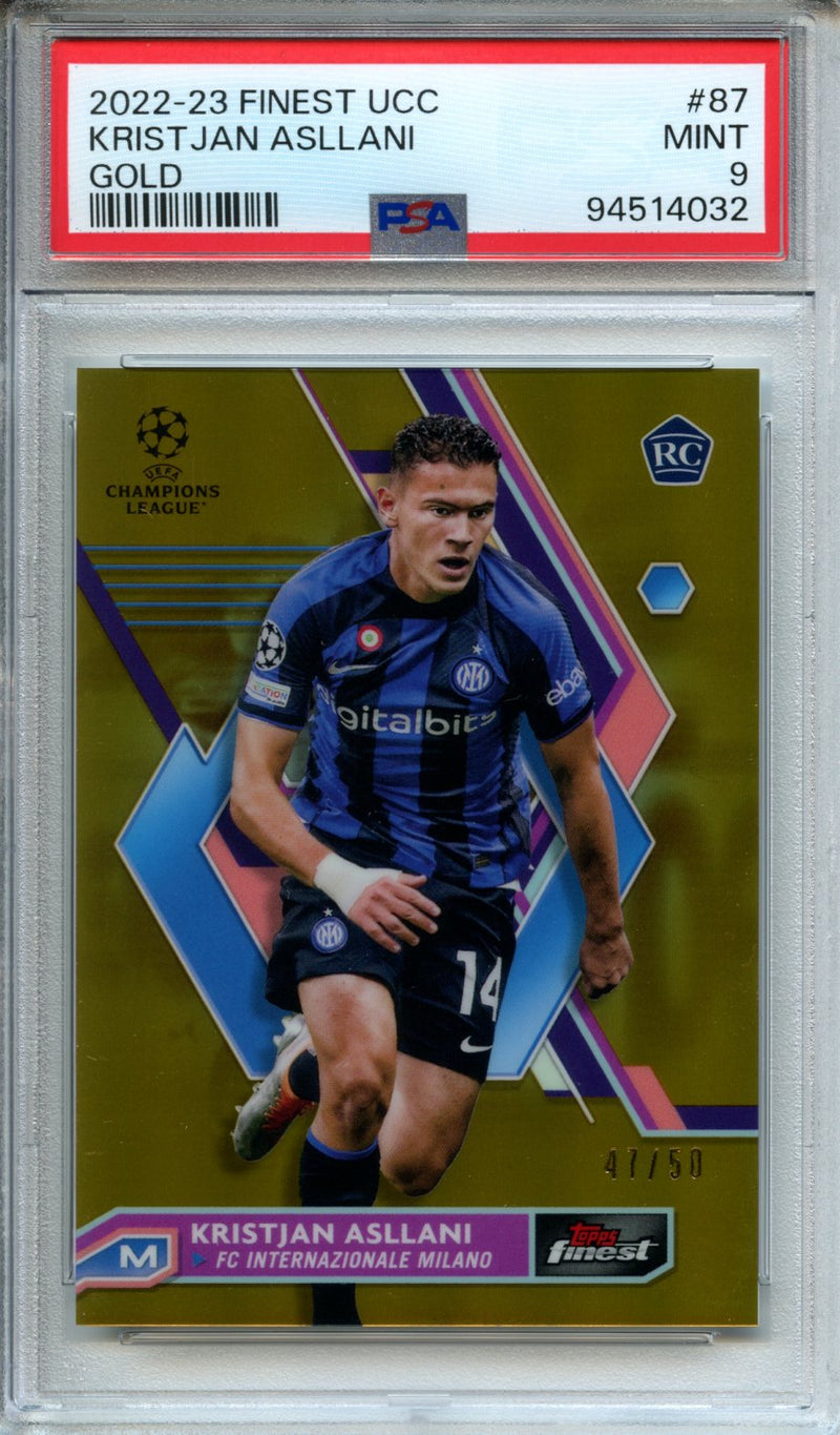 2022-23 Finest UEFA Club Competitions Kristjan Asllani Gold Refractor 47/50