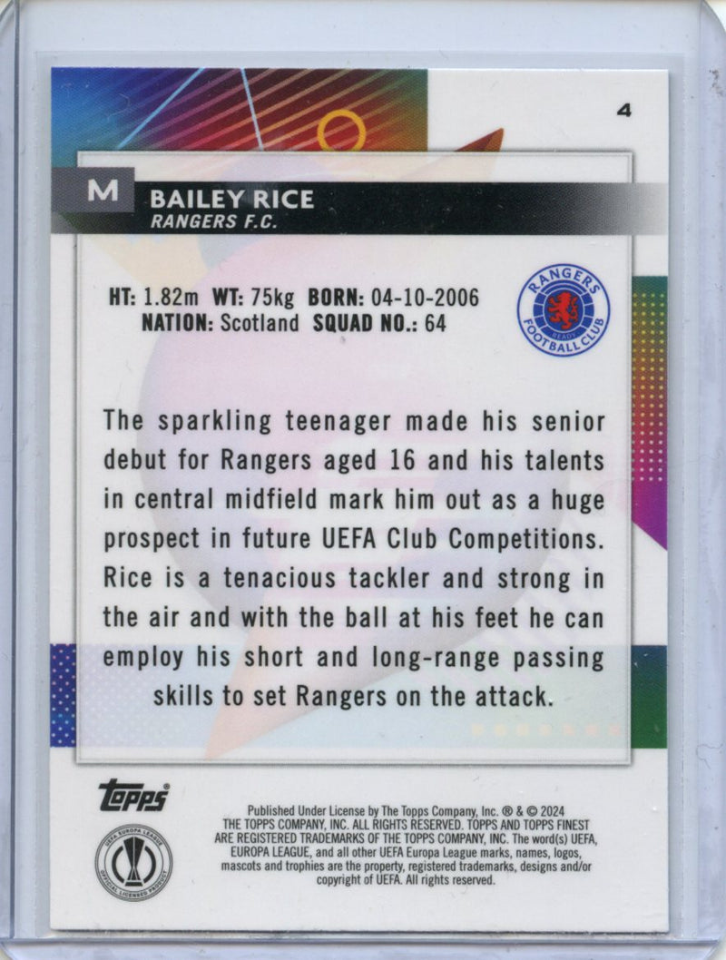 2023-24 Topps Finest UEFA Club Competitions Bailey Rice