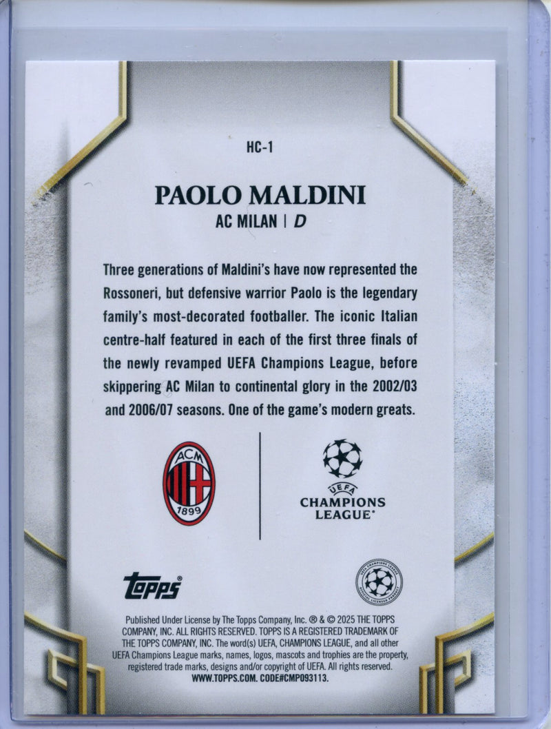 2024-25 Topps UEFA Club Competitions Paolo Maldini Historic Captains