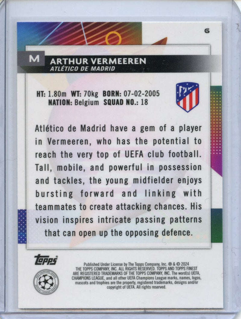 2023-24 Topps Finest UEFA Club Competitions Arthur Vermeeren