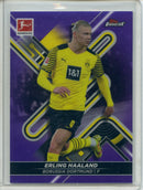 2021-22 Topps Finest Bundesliga Erling Haaland Purple Refractor 91/250
