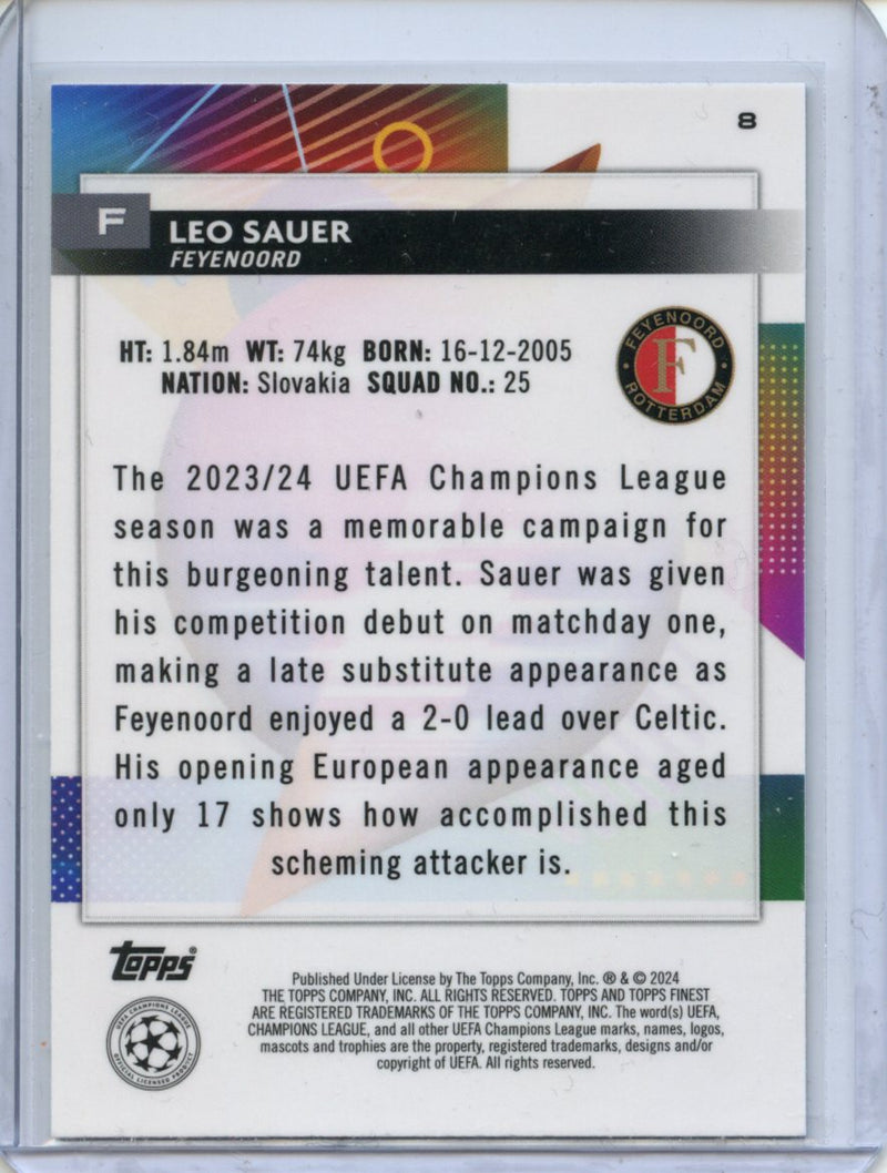 2023-24 Topps Finest UEFA Club Competitions Leo Sauer