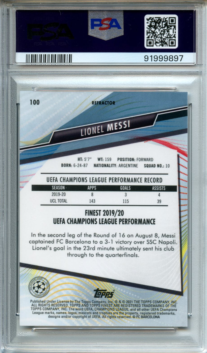 2020-21 Finest UEFA Champions League Lionel Messi Refractor