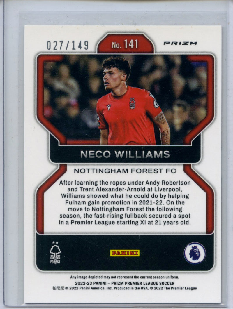 2022-23 Prizm Premier League Neco WIlliams Red Prizm 27/149