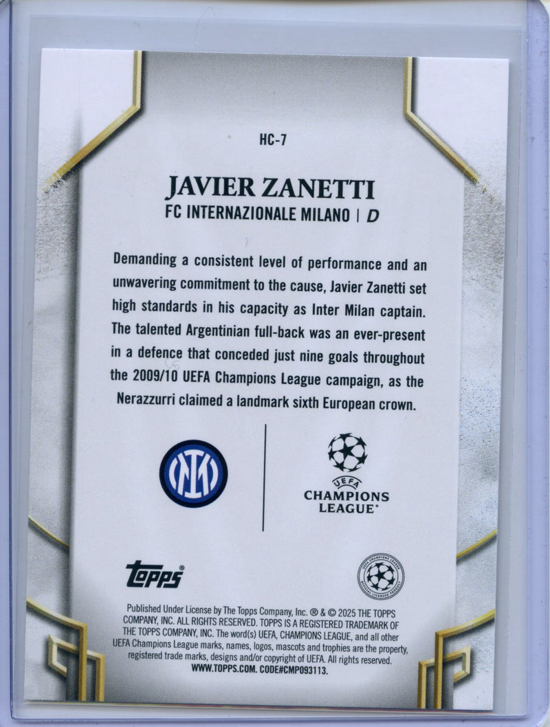 2024-25 Topps UEFA Club Competitions Javier Zanetti Historic Captains