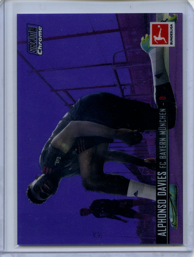 2021-22 Topps Bundesliga Stadium Club Chrome Alphonso Davies Purple Refractor 144/299