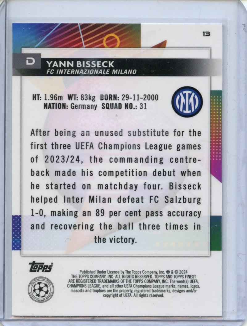 2023-24 Topps Finest UEFA Club Competitions Yann Bisseck