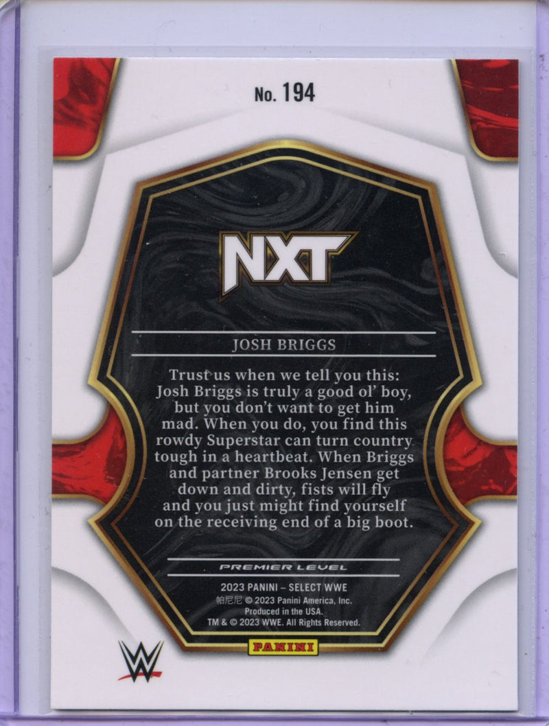 2023 Panini Select WWE Josh Briggs Premier Level