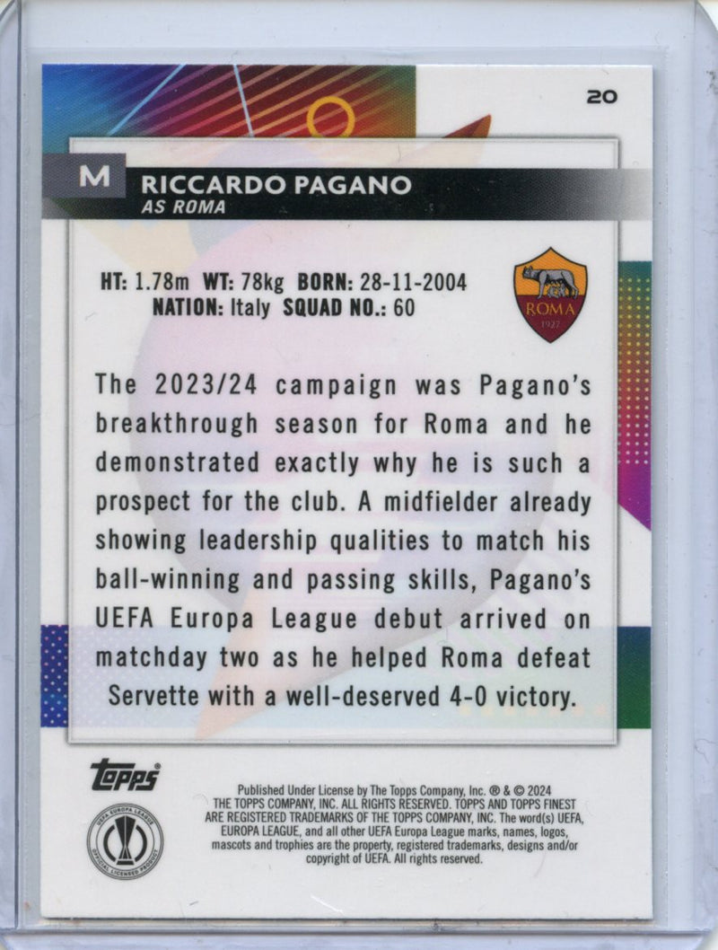 2023-24 Topps Finest UEFA Club Competitions Riccardo Pagano