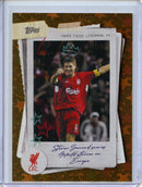 2025-26 Topps Focus Liverpool Steven Gerrard Moments in Time Gold Anfield Starry Nights 1/50