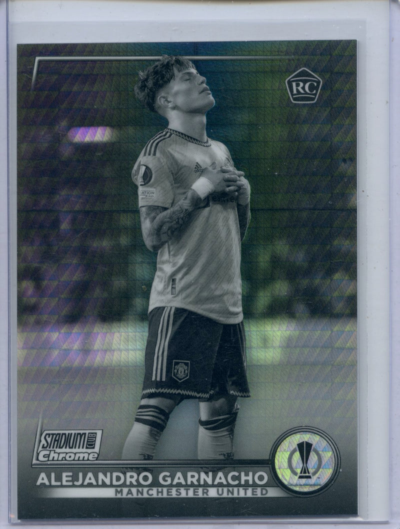 2022-23 Stadium Club Chrome UEFA Alejandro Garnacho Black & White Prism 258/350