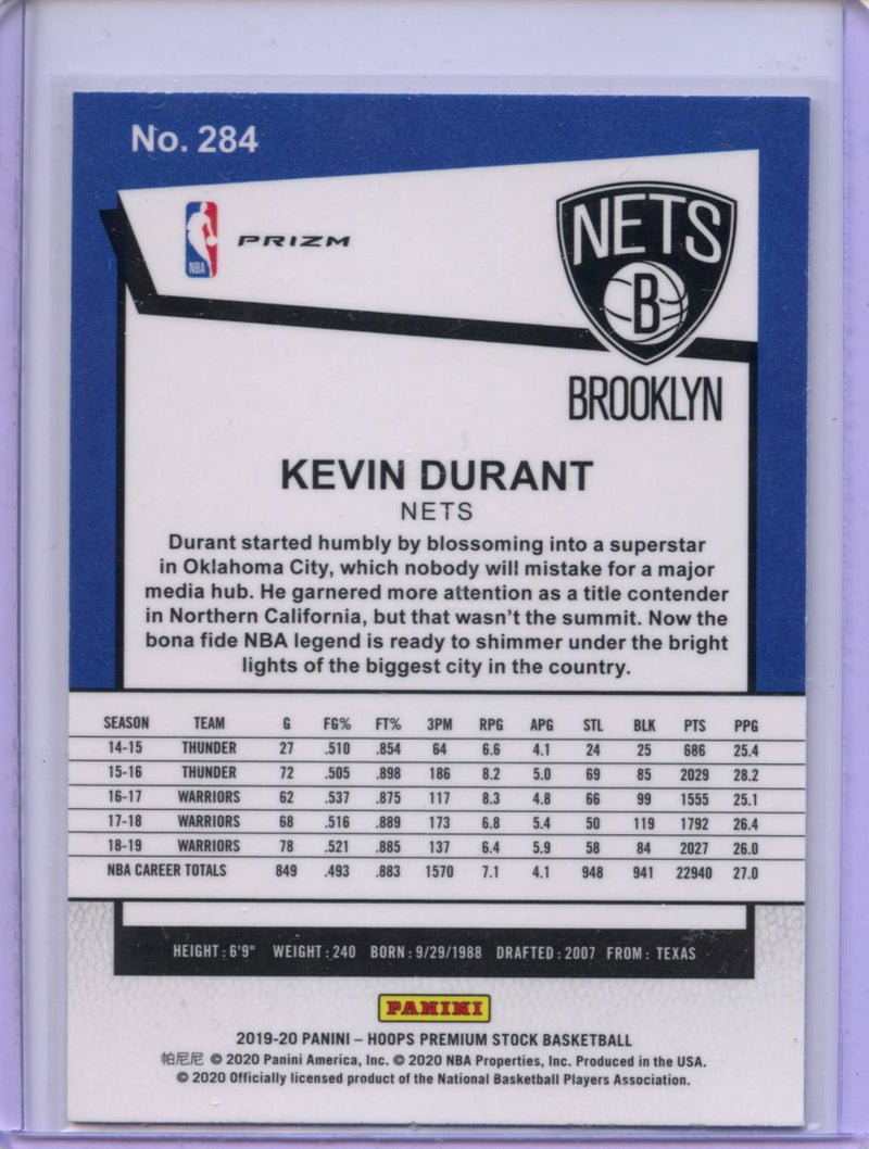 2019-20 Hoops Premium Kevin Durant Tribute Silver