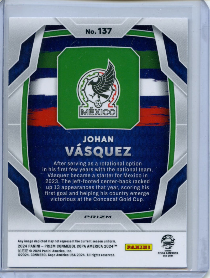 2024 Panini Prizm Copa America Johan Vasquez Silver Prizm