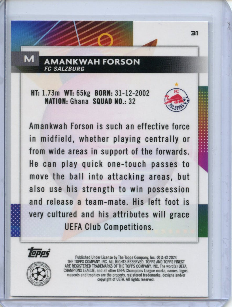 2023-24 Topps Finest UEFA Club Competitions Amankwah Forson