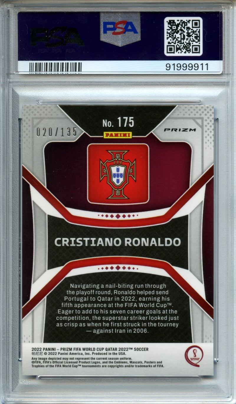 2022 Prizm World Cup Qatar Cristiano Ronaldo Blue Choice Prizm 20/135