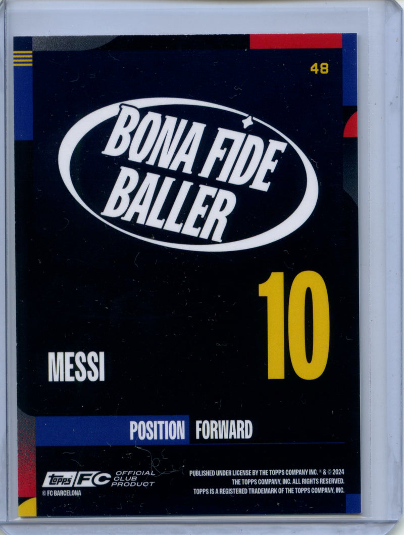 2024-25 Topps FC Barcelona Team Set Lionel Messi Bona Fide Baller Pink 42/99