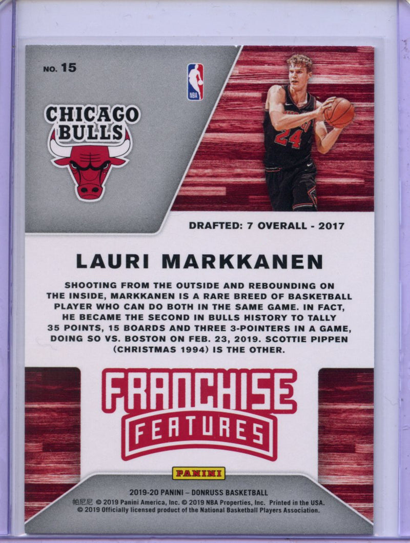 2019-20 Panini Donruss Lauri Markkanen Franchise Features Green Flood