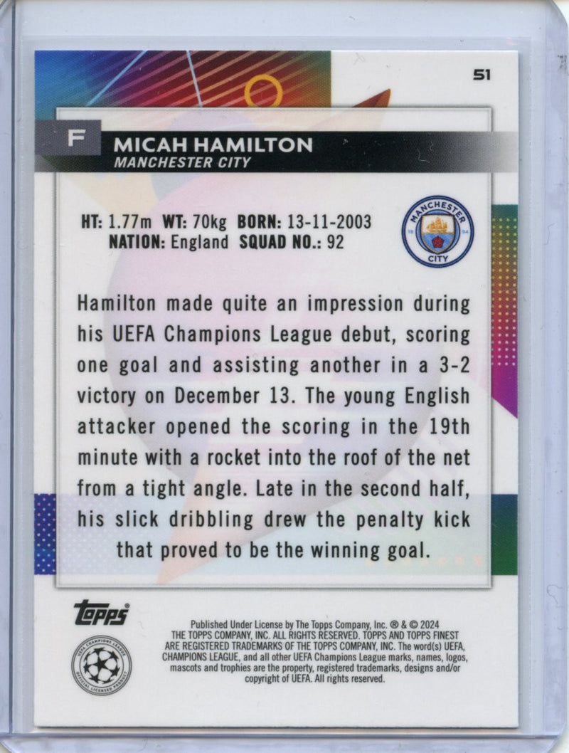 2023-24 Topps Finest UEFA Club Competitions Micah Hamilton