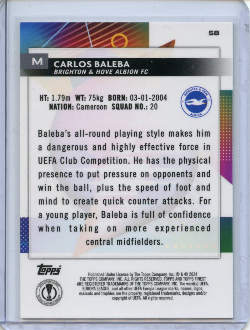 2023-24 Topps Finest UEFA Club Competitions Carlos Baleba