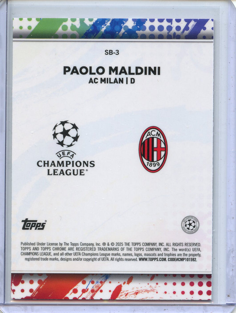 2024-25 Topps Chrome UEFA Club Comps Paolo Maldini Soccer Brush