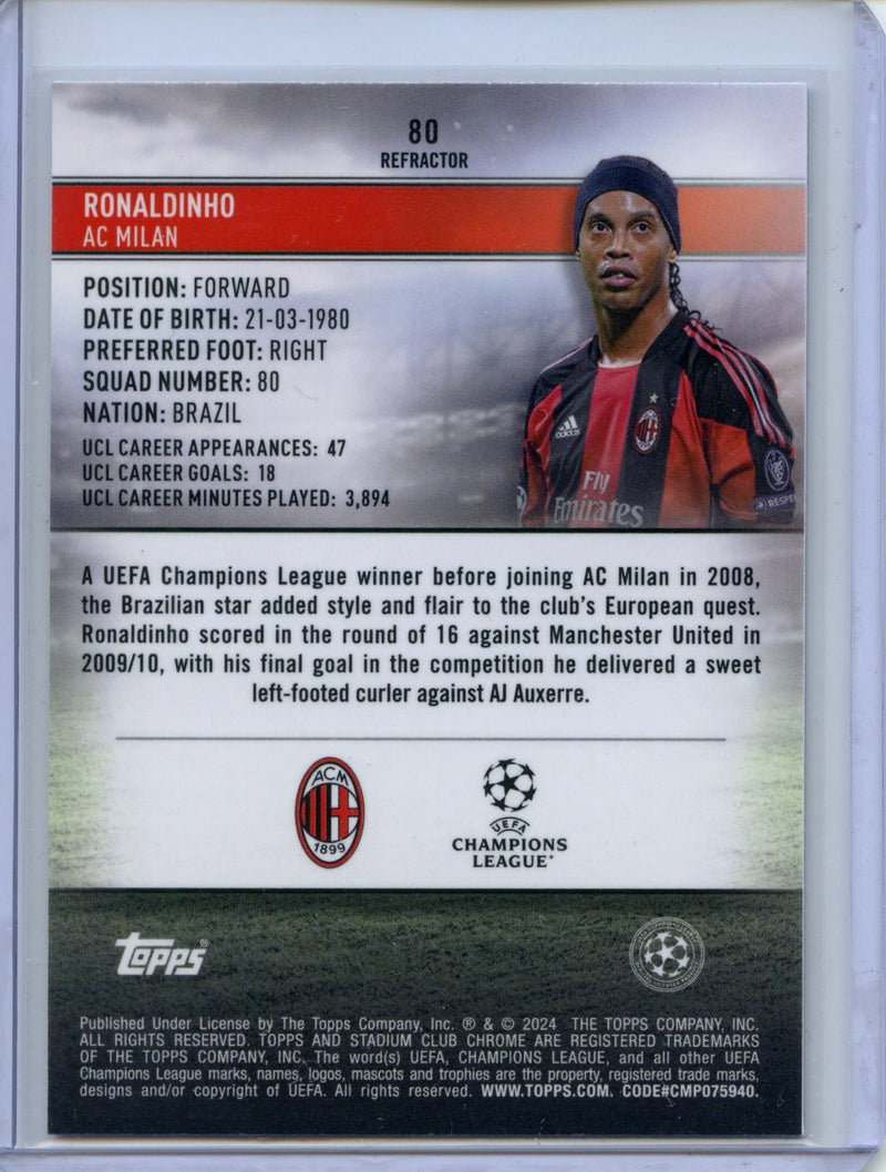 2023-24 Topps Stadium Club UEFA Club Competitions Ronaldinho Refractor
