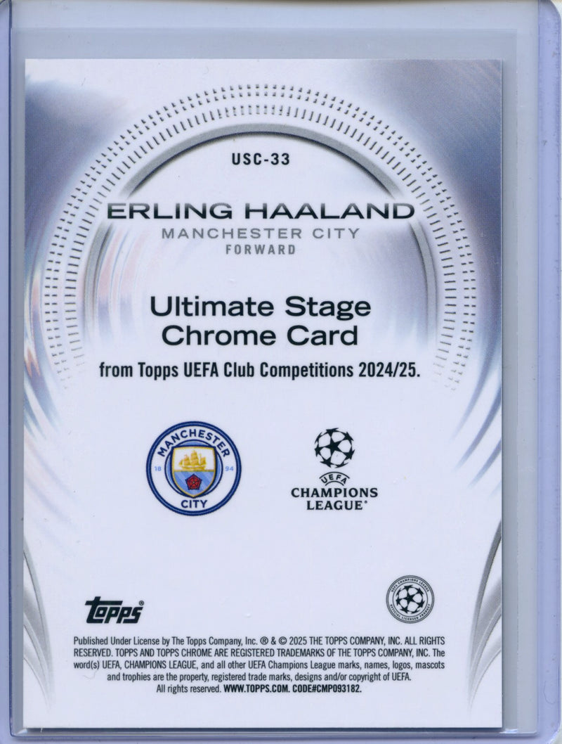 2024-25 Topps UEFA CC Erling Haaland Ultimate Stage Chrome