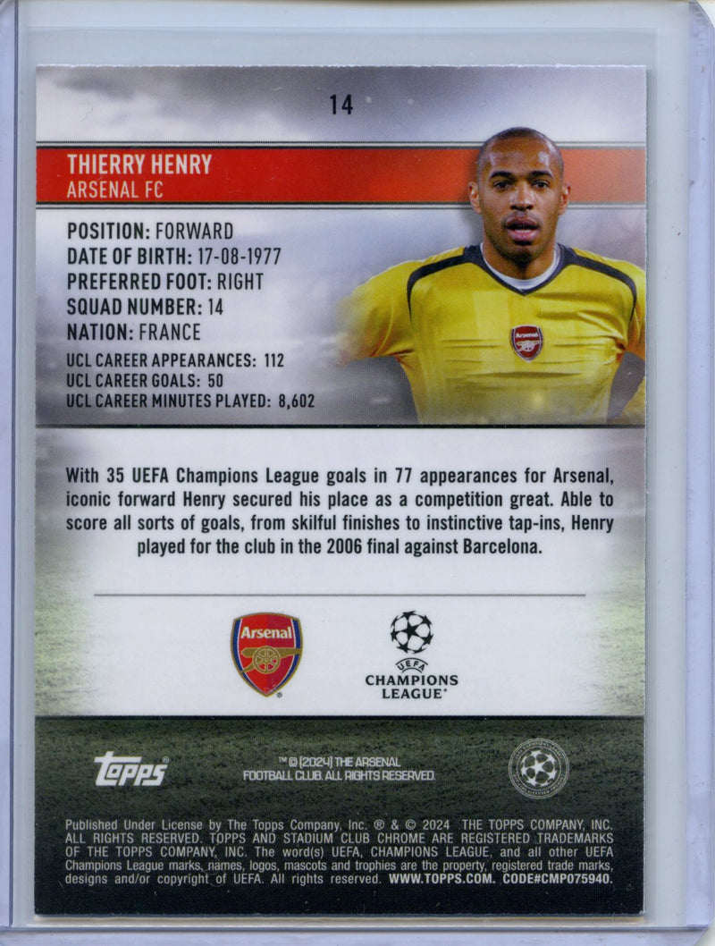 2023-24 Topps Stadium Club UEFA Club Competitions Thierry Henry