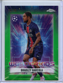 2024-25 Topps Chrome UEFA Club Comps Bradley Barcola Wonderkids Green 72/99