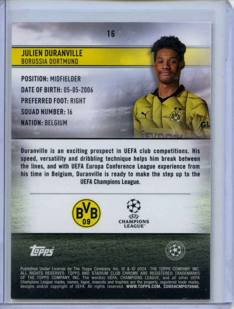 2023-24 Topps Stadium Club UEFA Club Competitions Julien Duranville