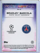 2024-25 Topps Chrome UEFA Club Comps Bradley Barcola Wonderkids Green 72/99