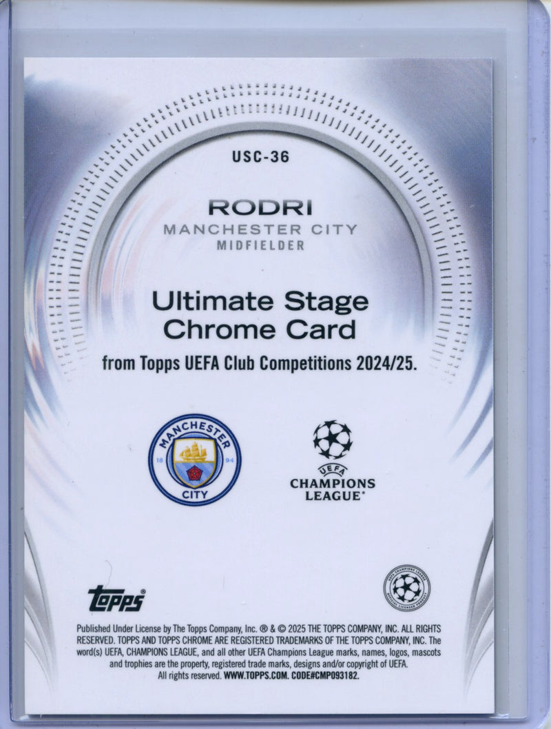 2024-25 Topps UEFA CC Rodri Ultimate Stage Chrome