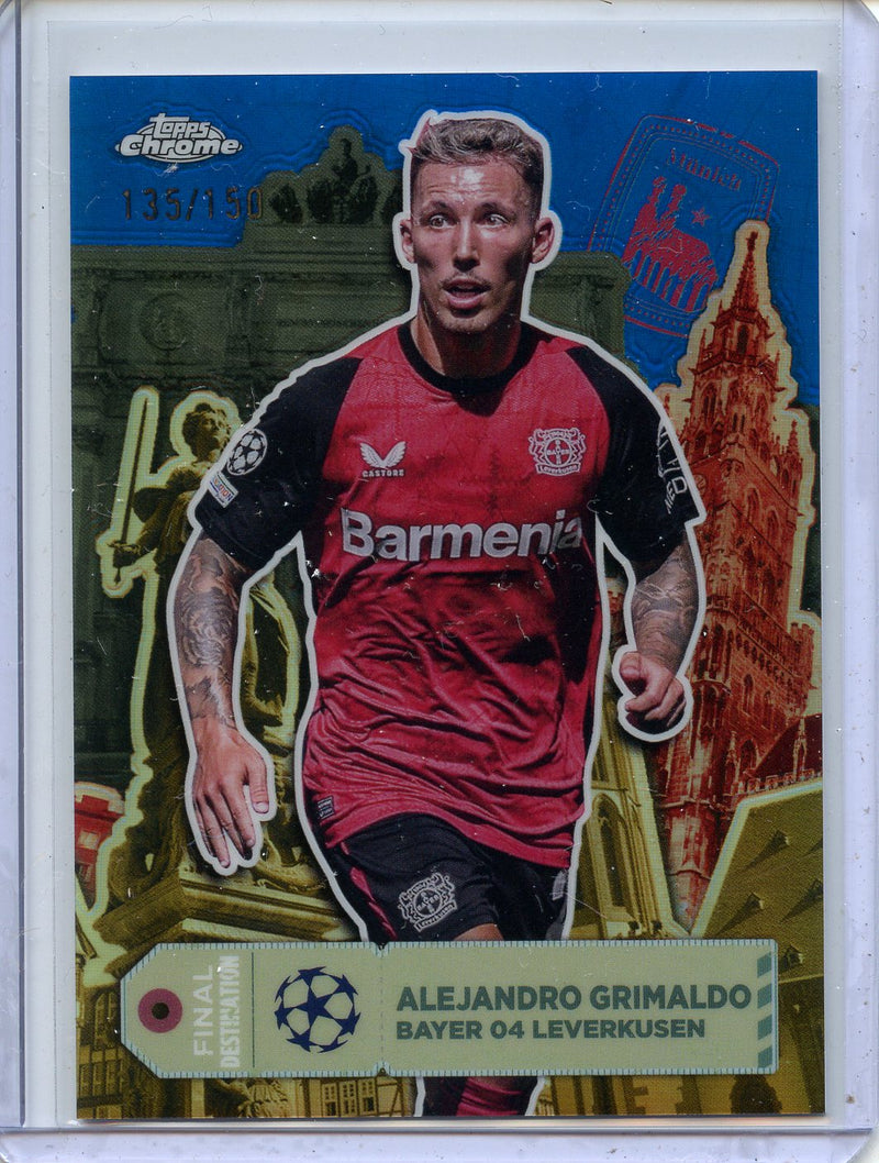 2024-25 Topps Chrome UEFA Club Comps Alejandro Grimaldo Final Destination Blue 135/150