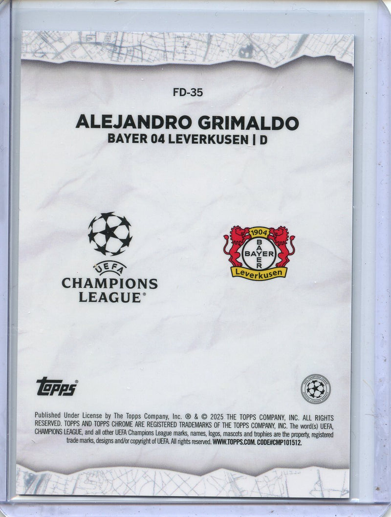 2024-25 Topps Chrome UEFA Club Comps Alejandro Grimaldo Final Destination Blue 135/150