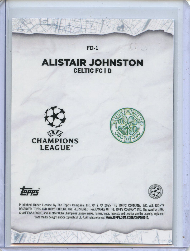 2024-25 Topps Chrome UEFA Club Comps Alistair Johnston Final Destination Blue 91/150